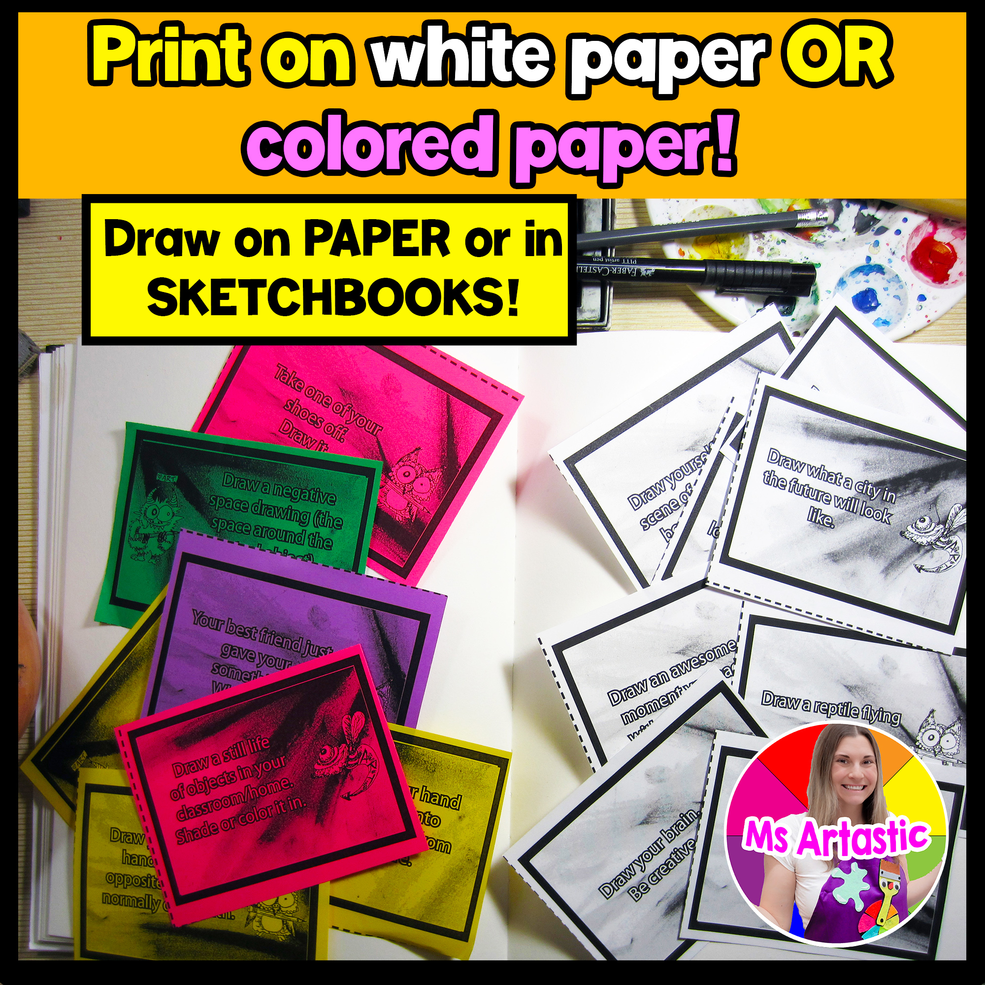 Sketchbook prompt task cards preview 1