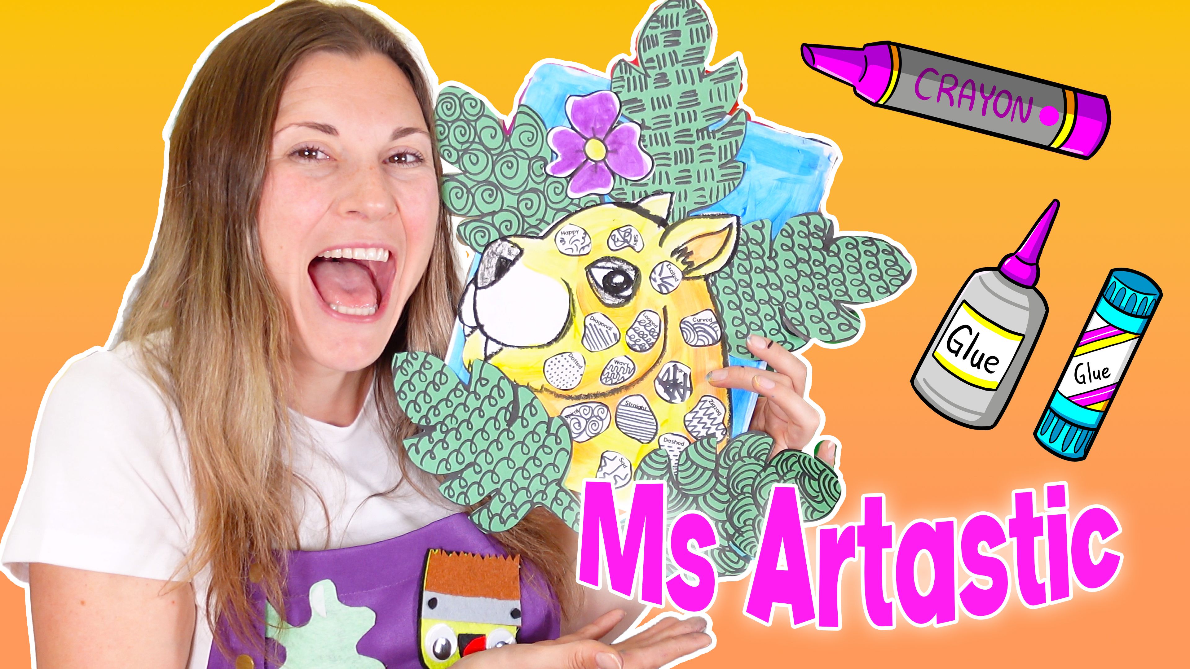 Teach 3rd grade students about types of lines with a bold Line Leopards Art Lesson included in the Artastic Collective Art Curriculum. Students explore line, pattern, texture, movement, and creative expression through a jungle-inspired leopard art project.