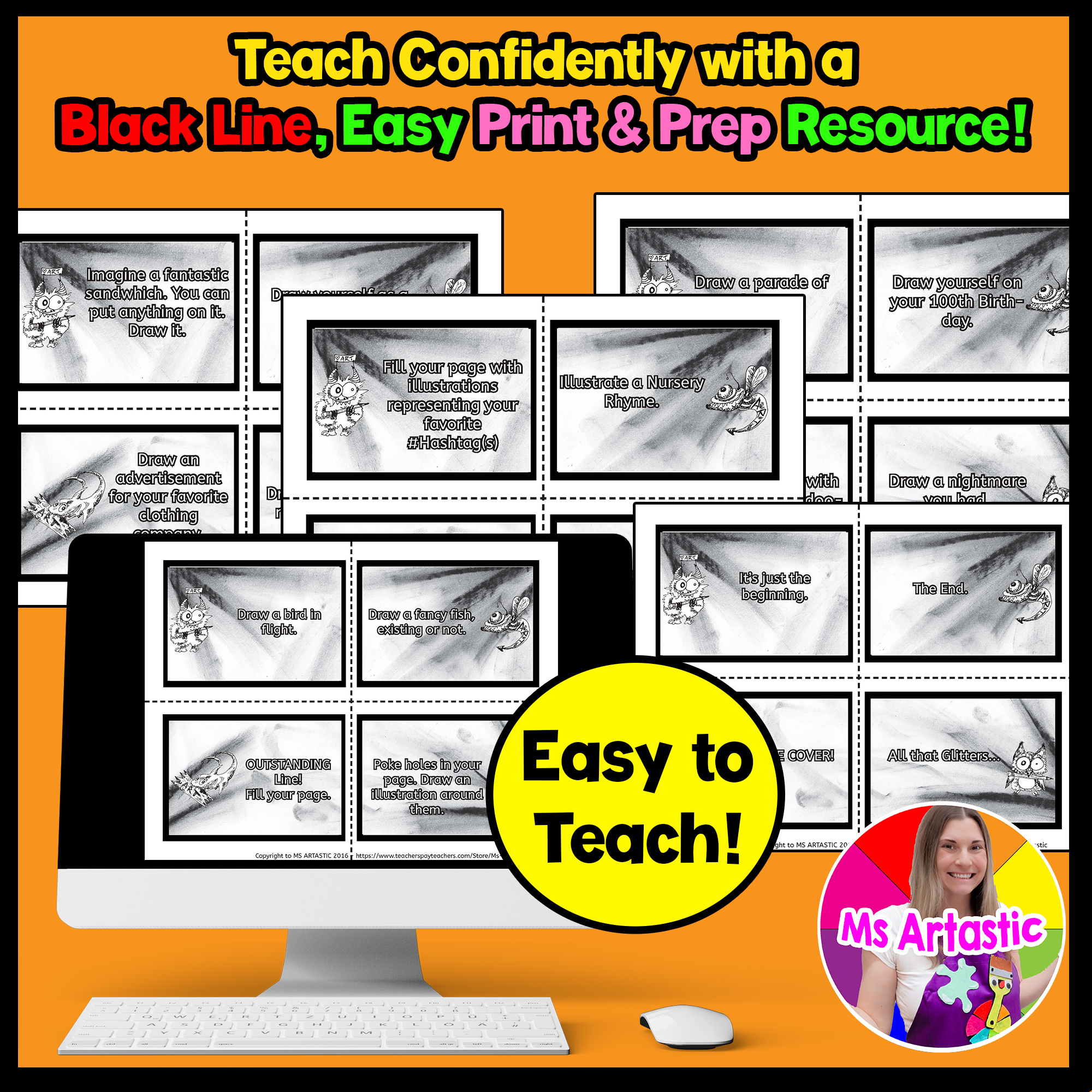Sketchbook prompt task cards preview 3