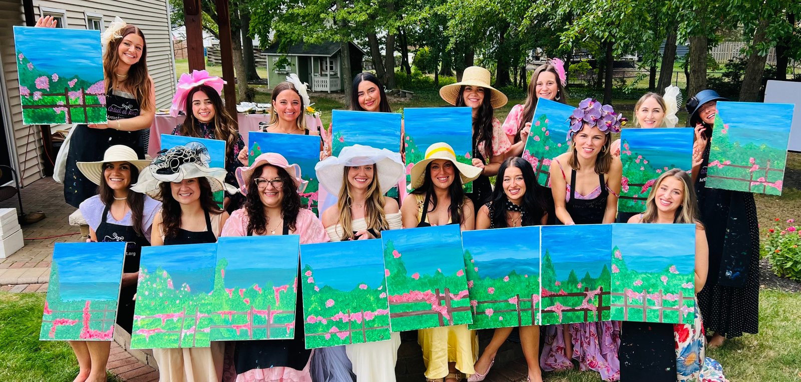 Paint and sip bridal shower in Cleveland