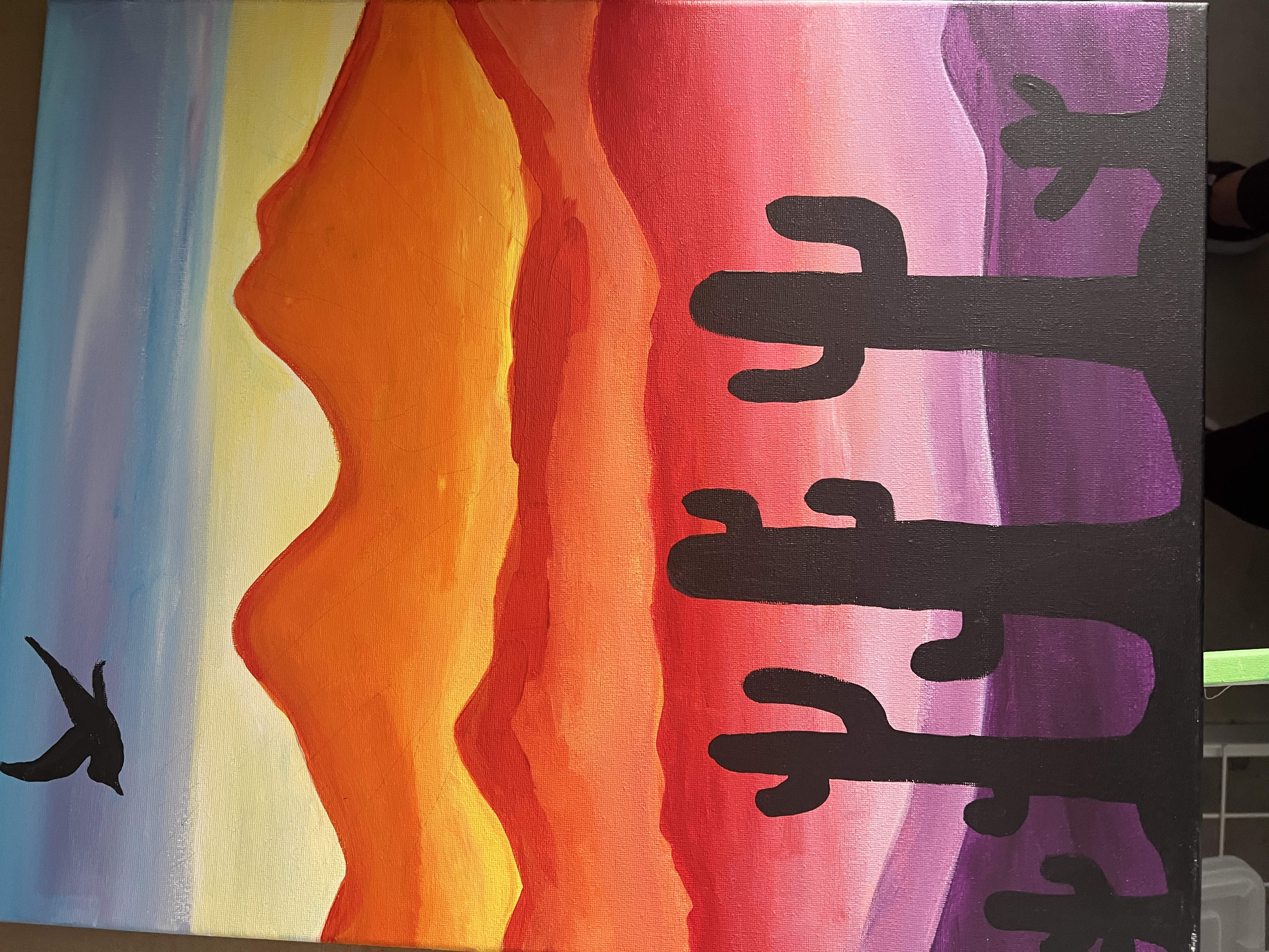 Desert Mountains canvas painting design for a paint and sip party in Cleveland