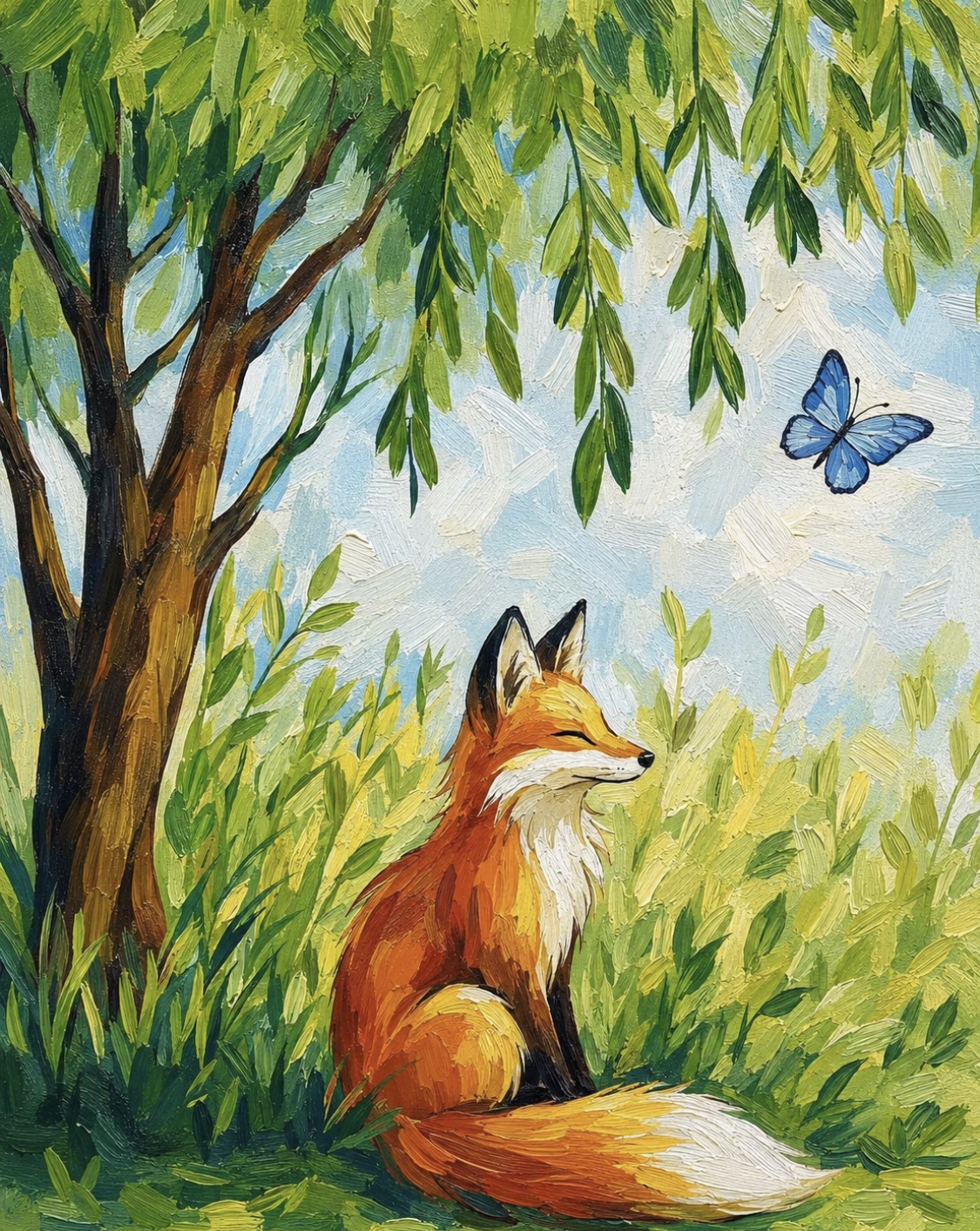 Fox canvas painting design for a paint and sip party in Cleveland