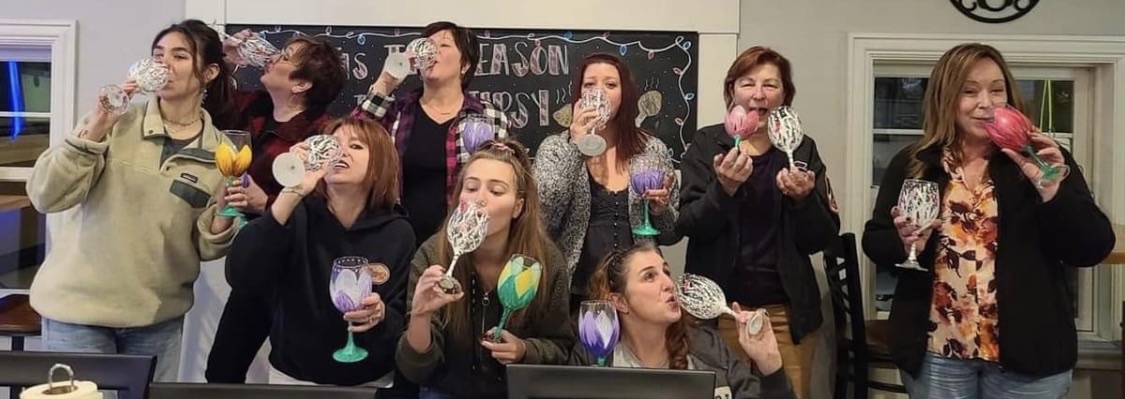 Paint and sip bachelorette party in Cleveland