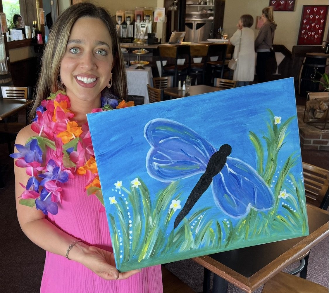 Guests at an Artist at Heart paint and sip party in Cleveland