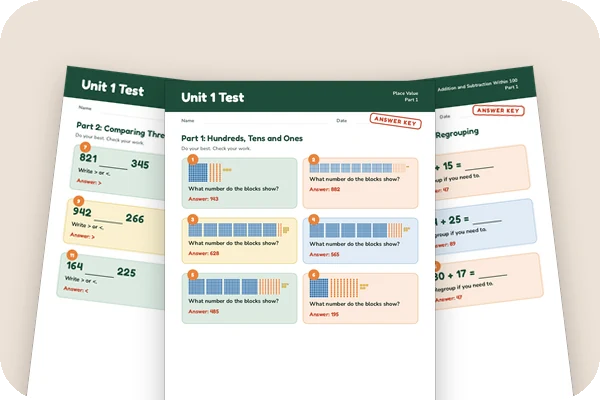 Three unit test pages