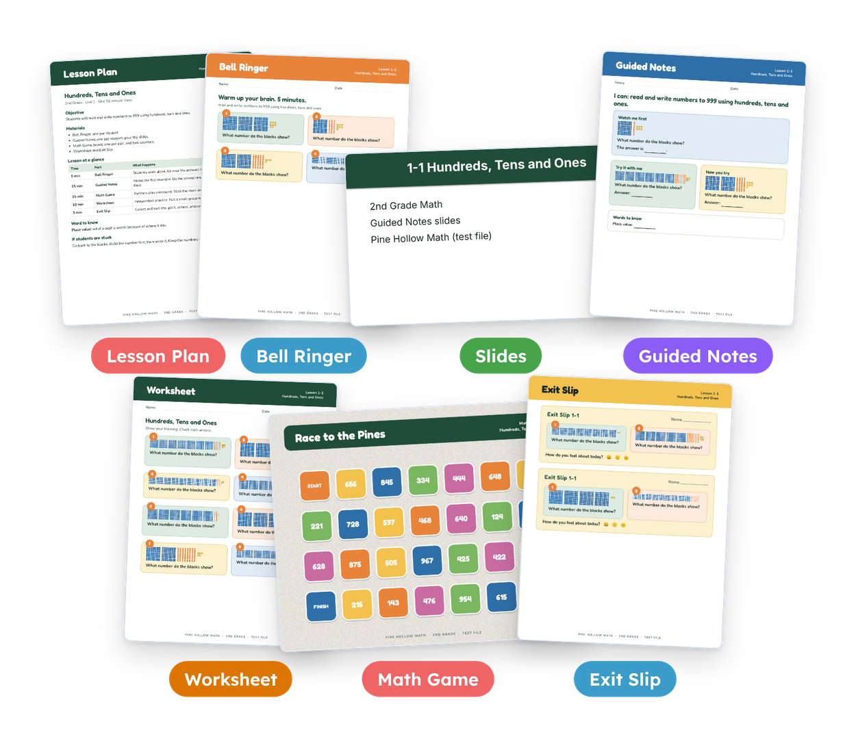 Pages from the free place value lesson