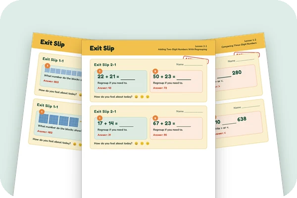 Three exit slip pages