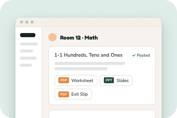 Lesson files posted to a class page