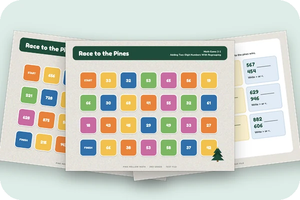 Three math game boards