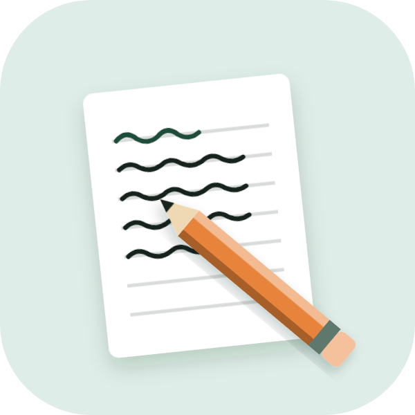 A pencil writing on a lined page