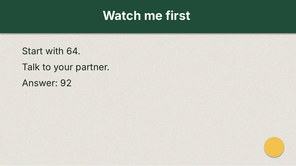 The Watch me first slide from the lesson's six slides