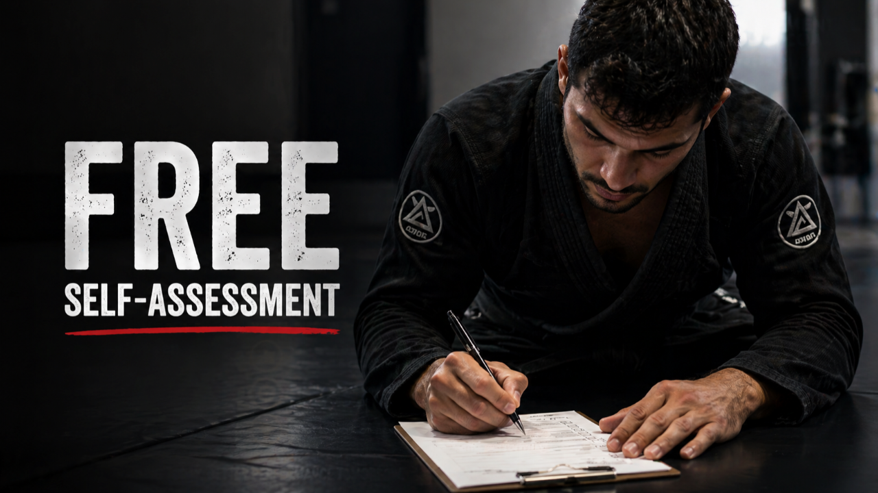 "Committed athlete filling out the mental skills self-assessment to identify strengths and areas for improvement in their competition mindset"