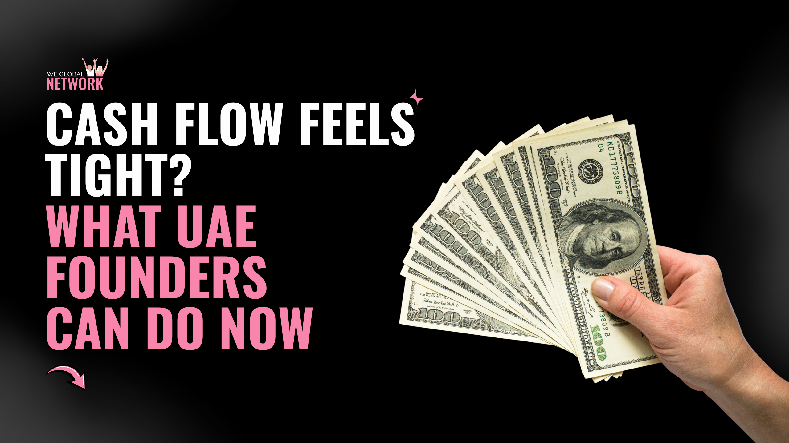 UAE SME founder managing cash flow and business expenses during uncertain market conditions