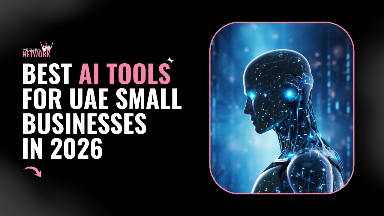 UAE small business owner using AI tools for productivity, marketing, and business automation in 2026