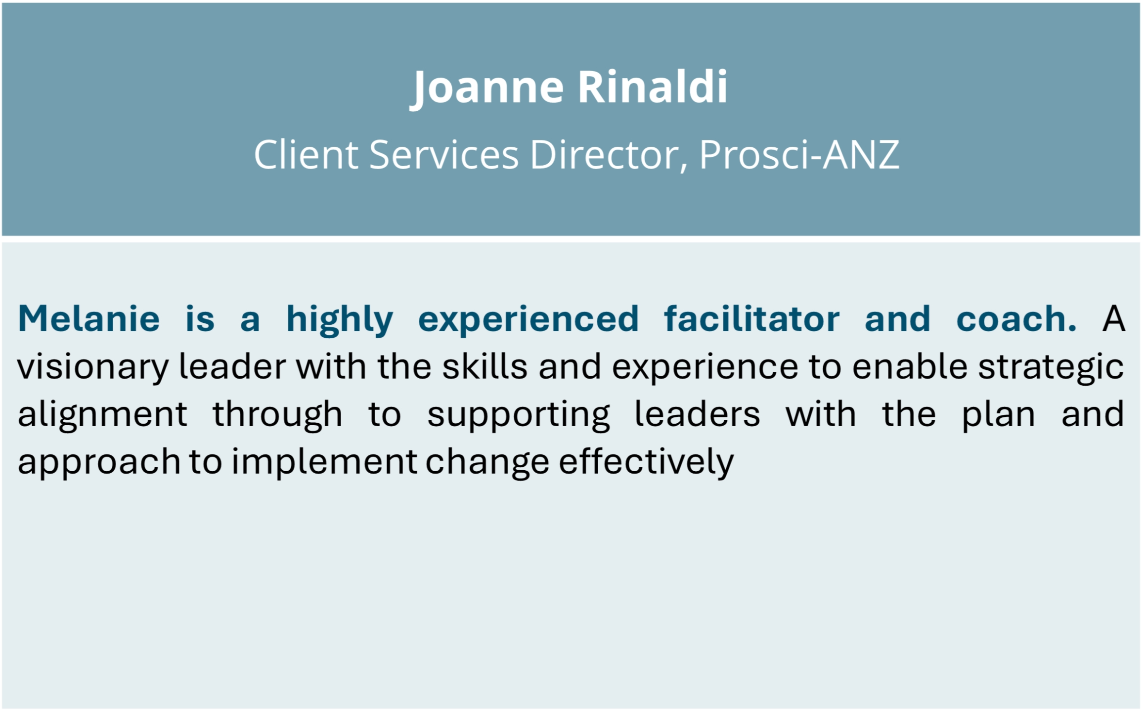 Joanne Rinaldi Testimonial