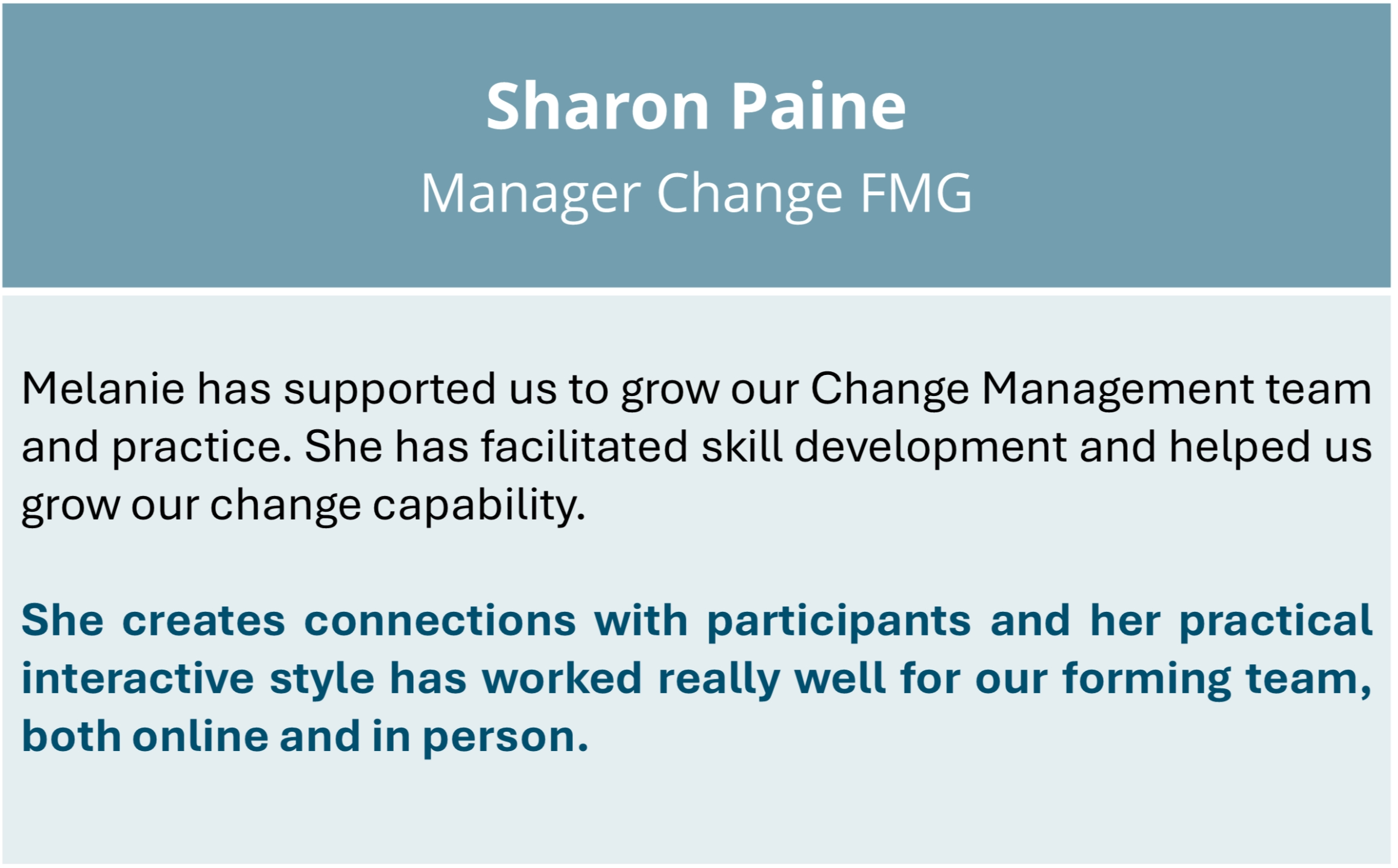 Sharon Paine Testimonial