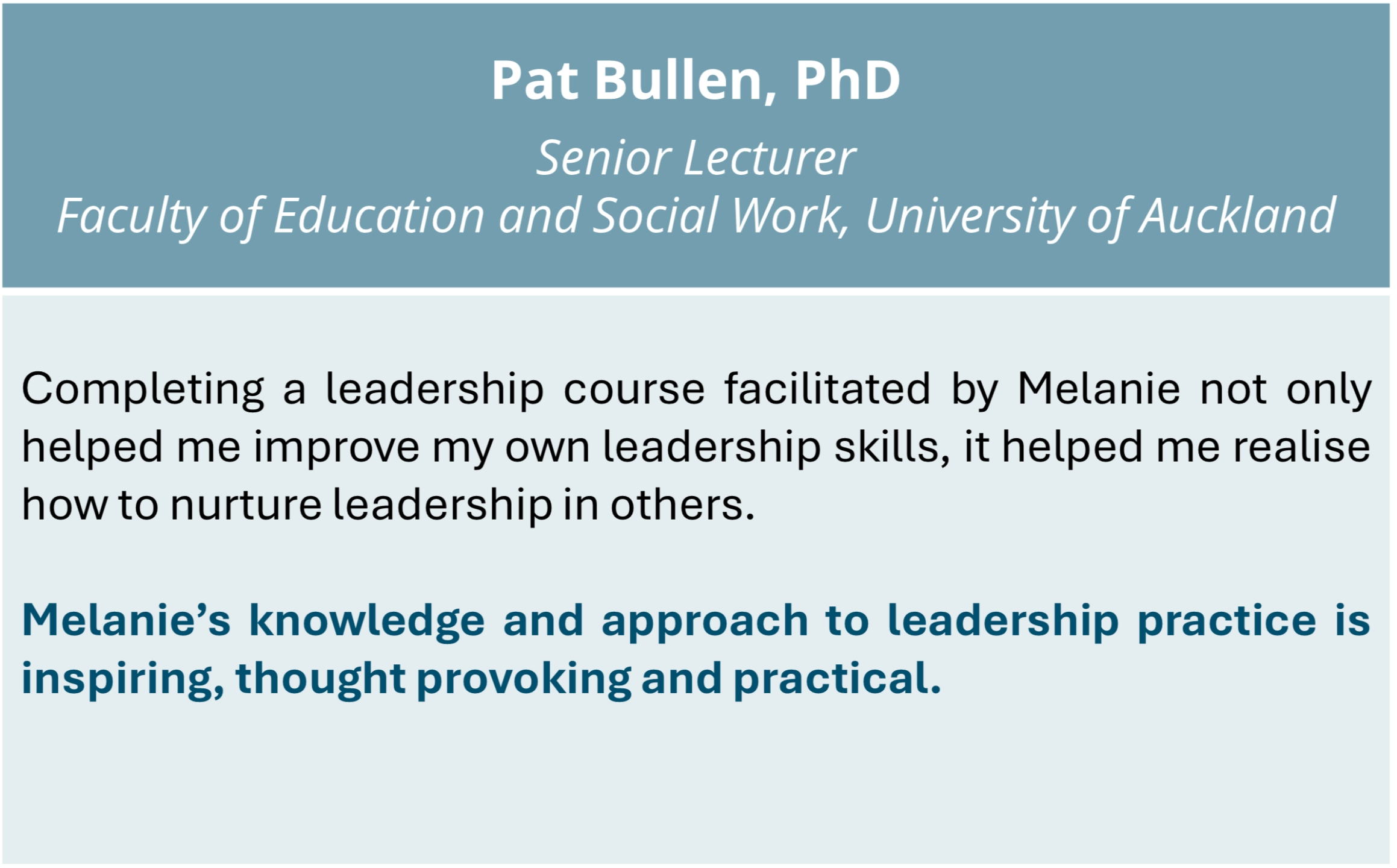Pat Bullen Testimonial