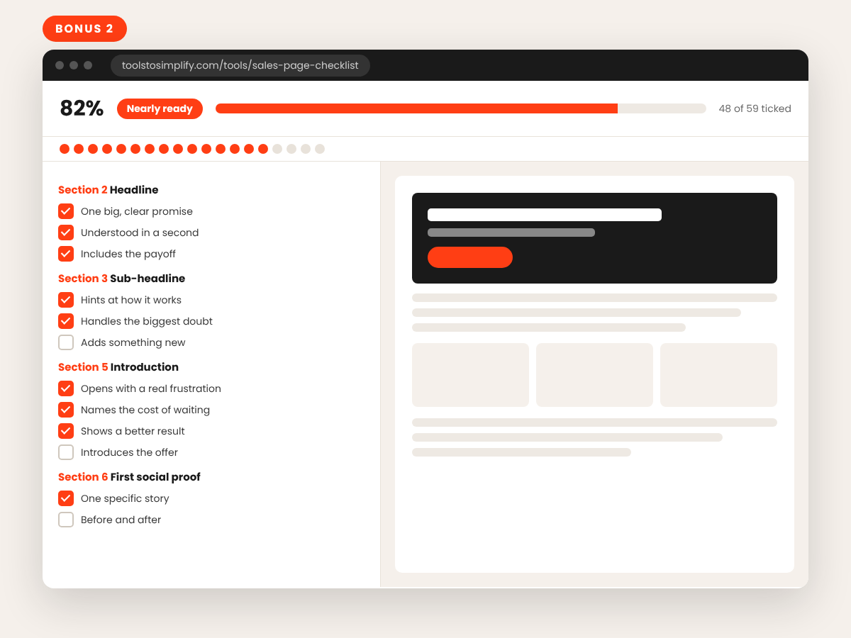 The Sales Page Review Checklist