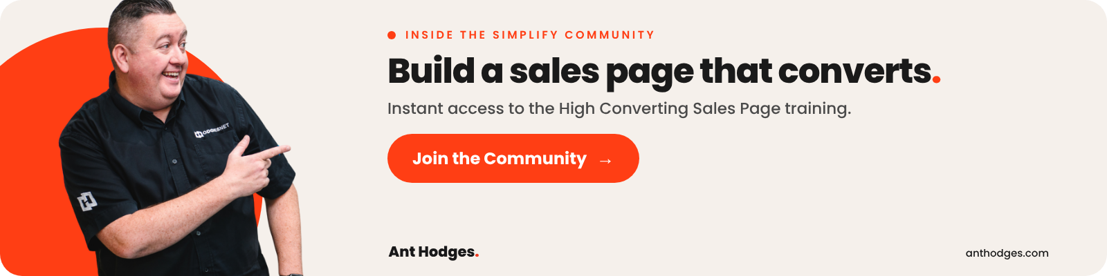 Join the Simplify Community to get instant access to the High Converting Sales Page training