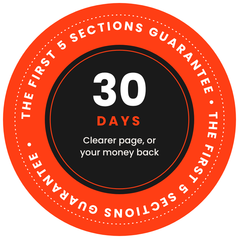 The First 5 Sections Guarantee, 30 days