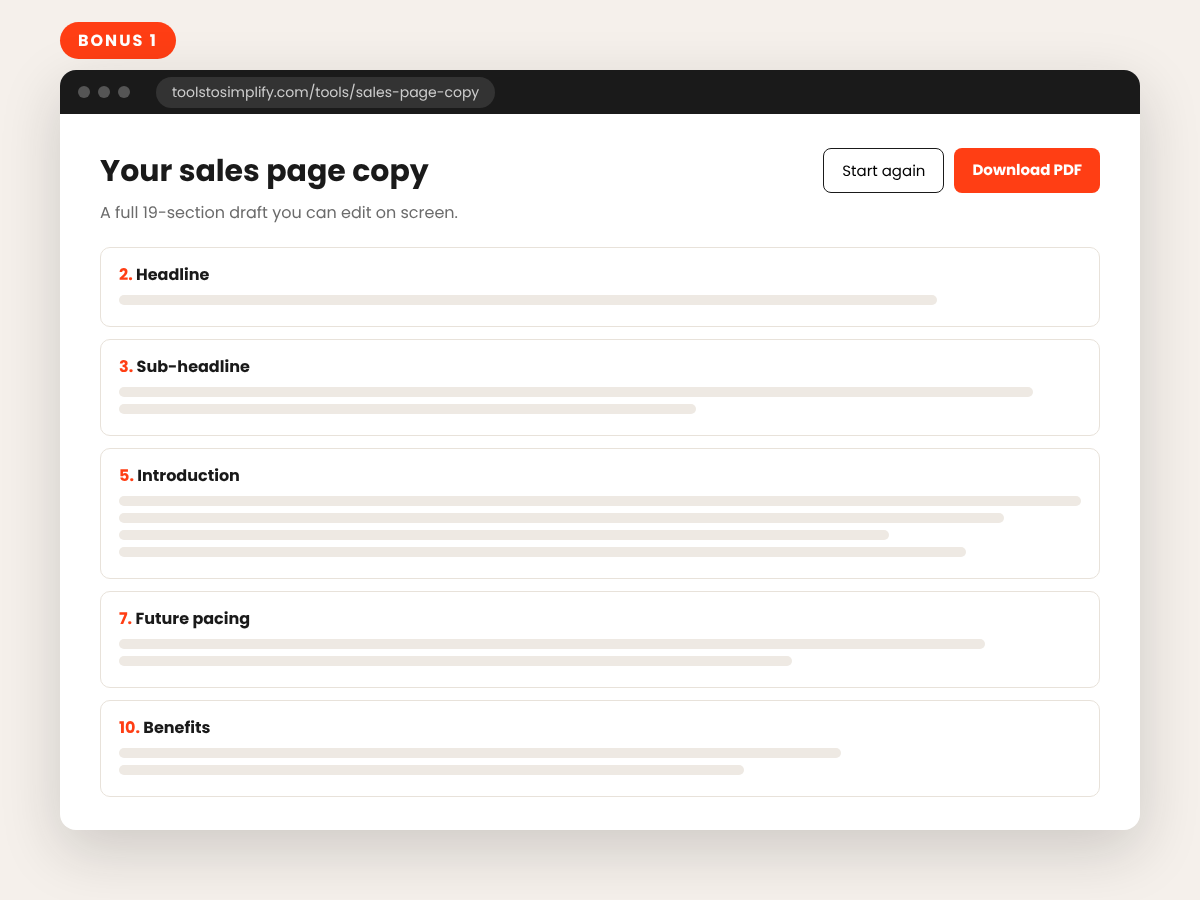 The Sales Page Copy Assistant