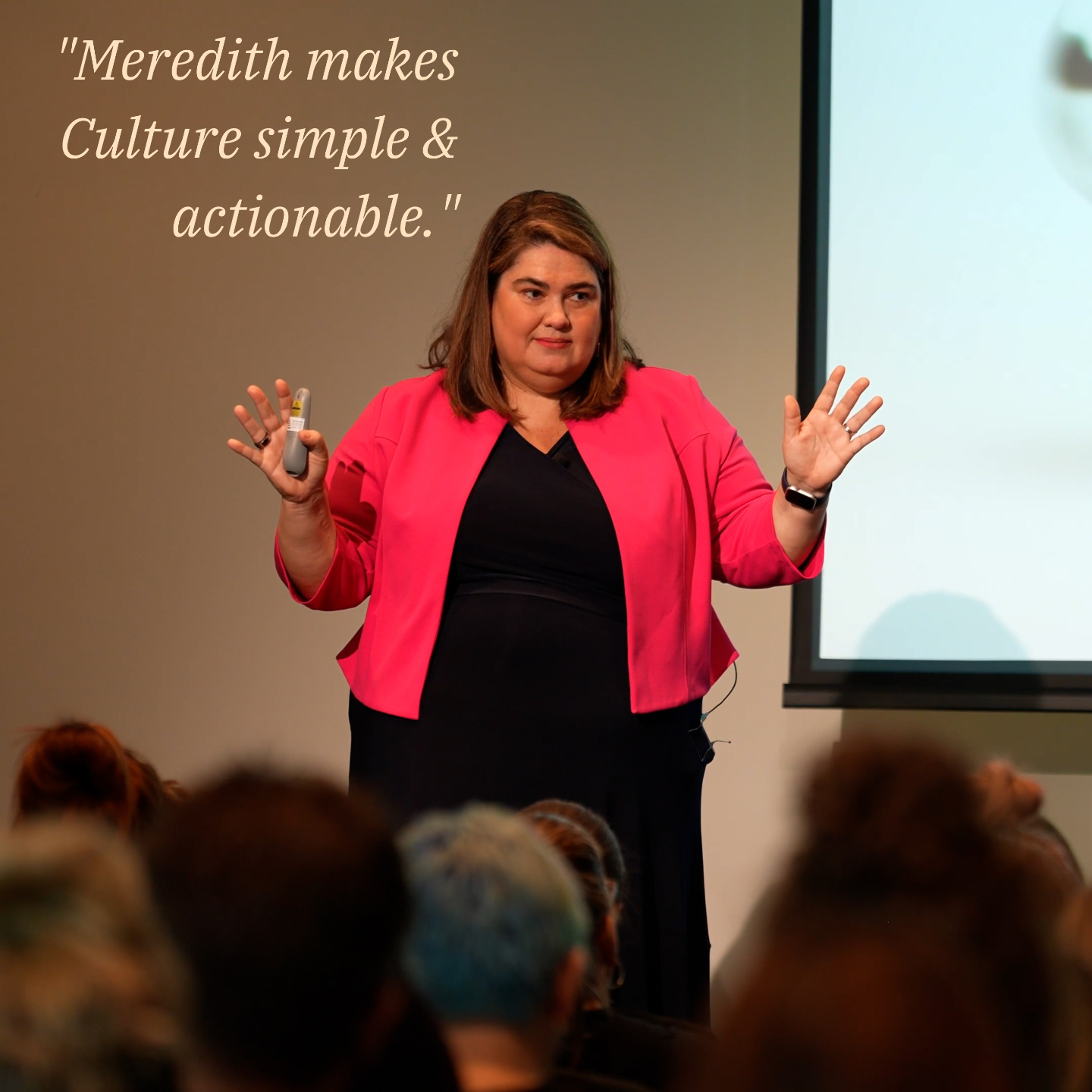 Meredith Wilson facilitating a culture leadership masterclass
