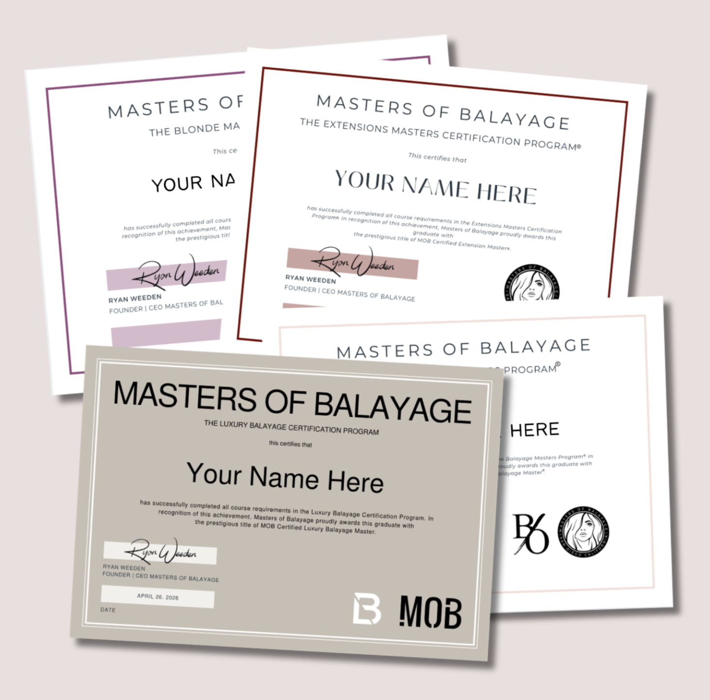 Luxury Balayage Certified certificate