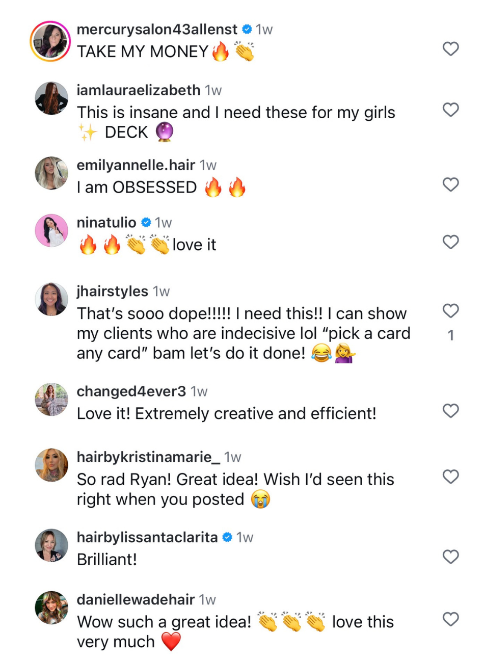 Comments from stylists about The Hairstylist Deck