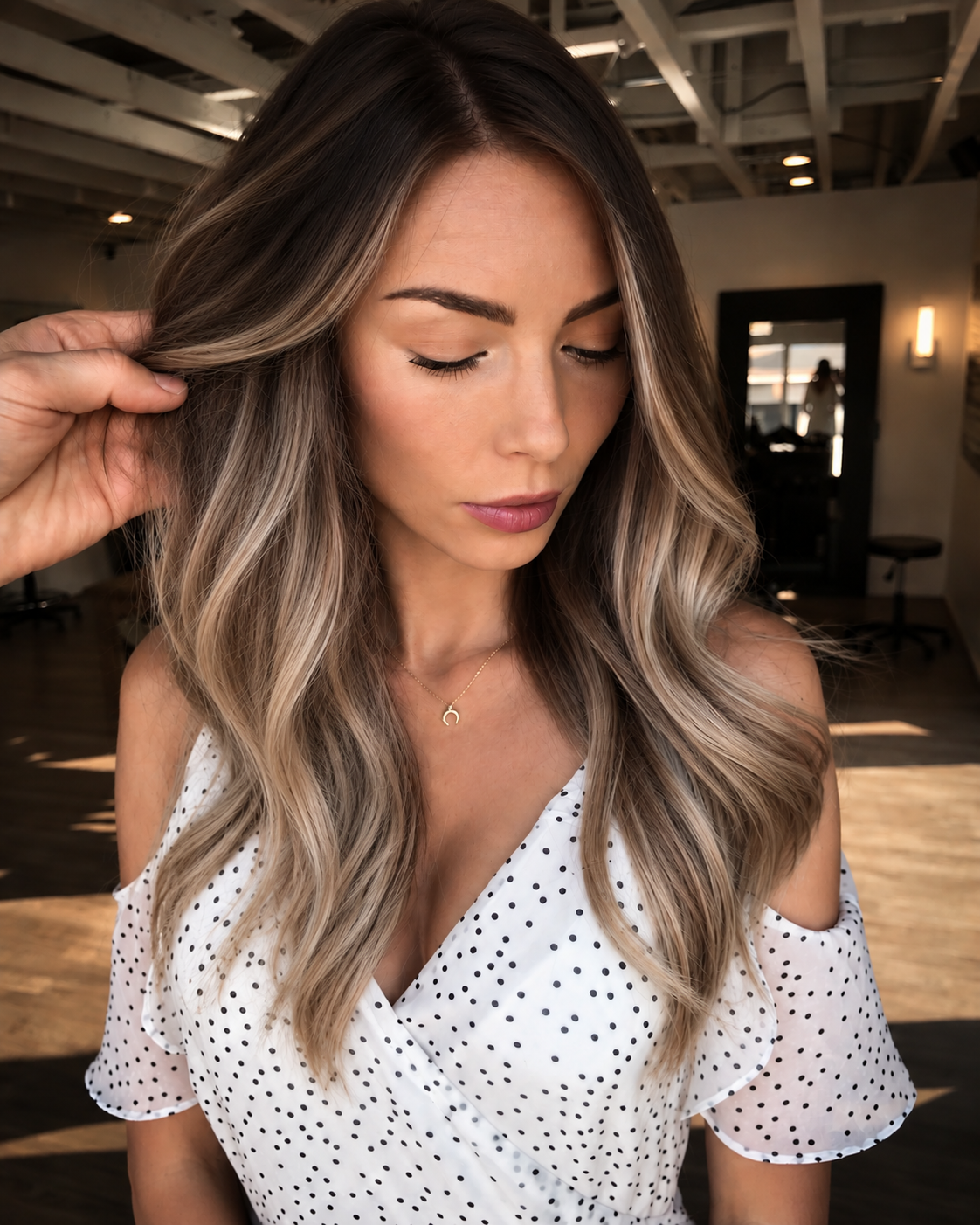 Luxury balayage result, back view