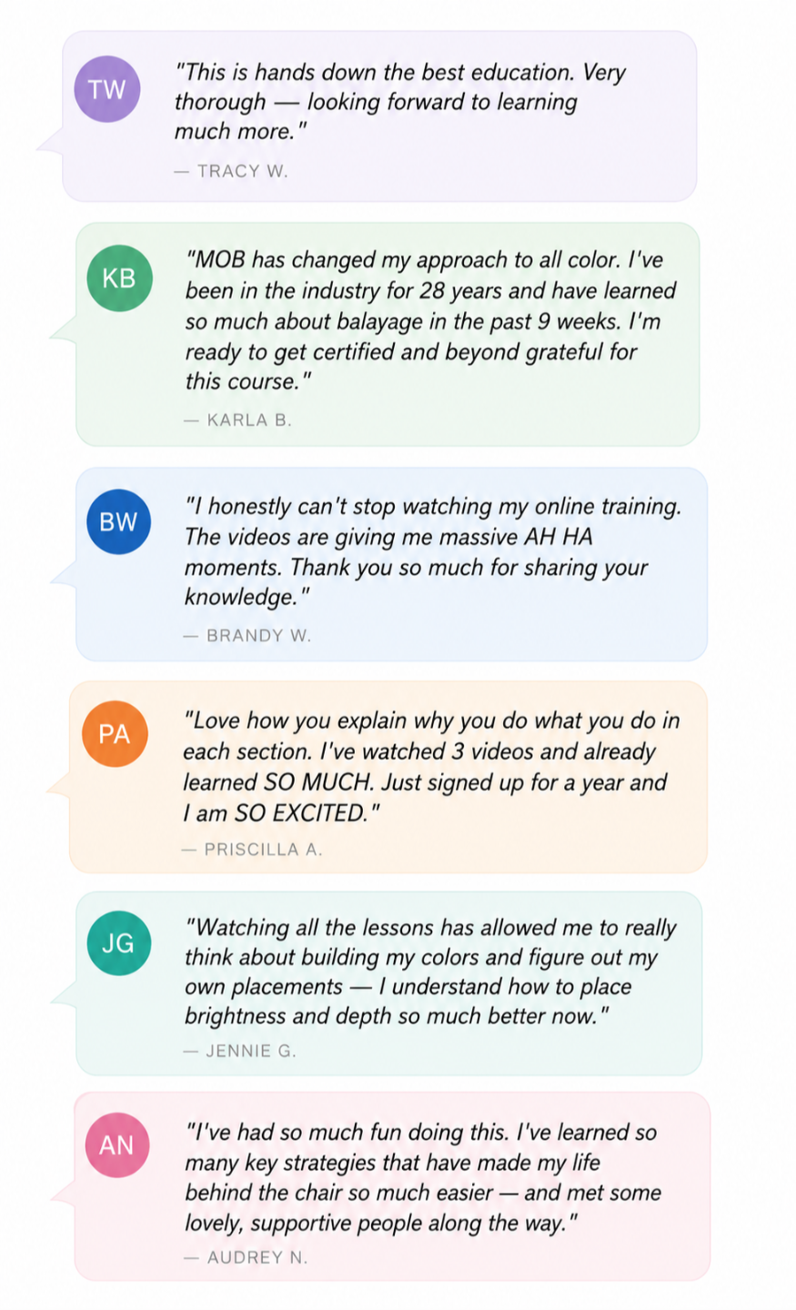Member testimonials