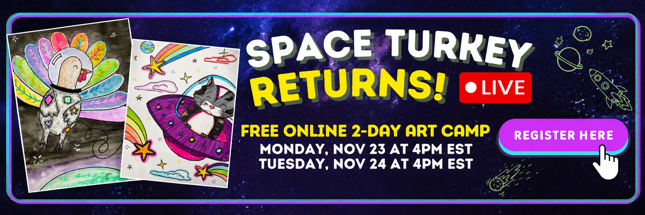 space turkey returns free art camp by soul sparklettes art