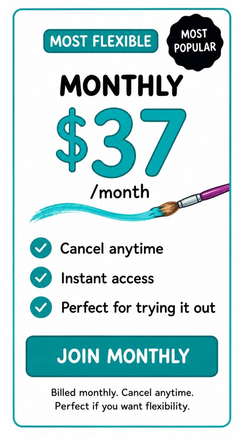 glitterbombers pricing monthly by soul sparklettes art