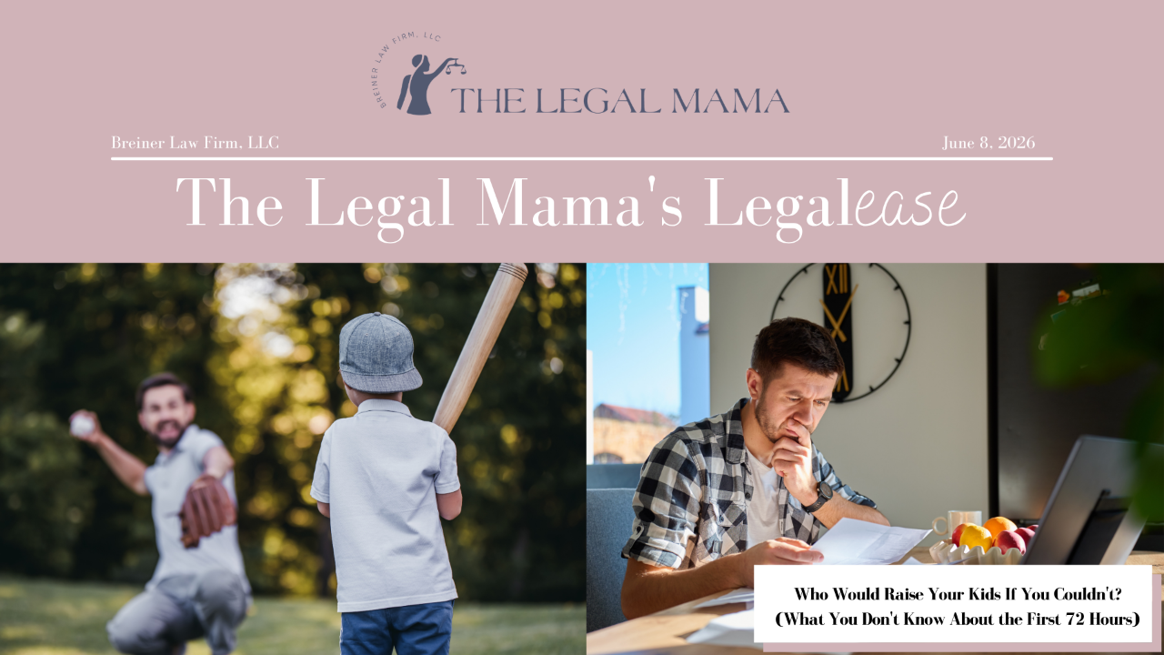 Cover of The Legal Mama's Legalese Newsletter with a picture of dads with the title "The Question Every Father Thinks He's Answered (But Hasn't)"