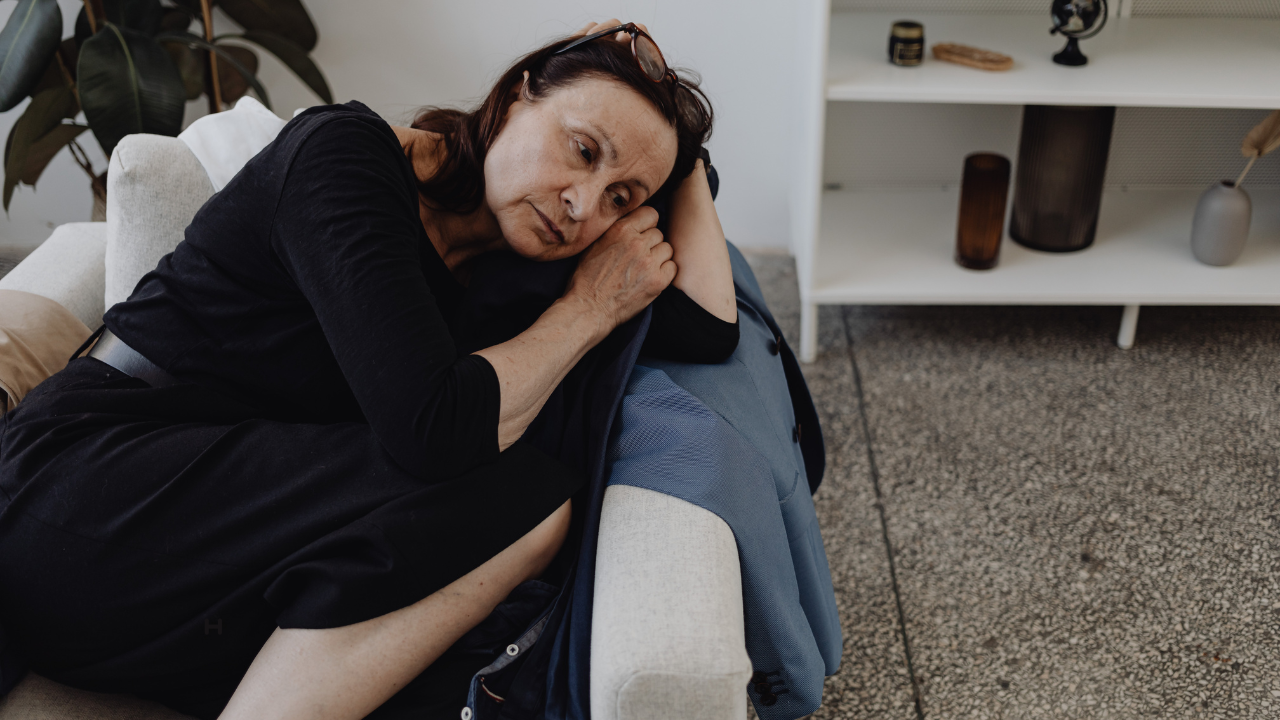 Woman grieving
