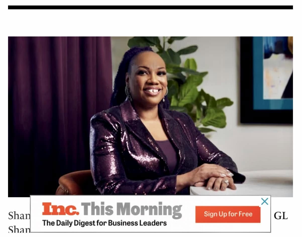 Shameca Tankerson in a purple sequin blazer, photographed for Inc.