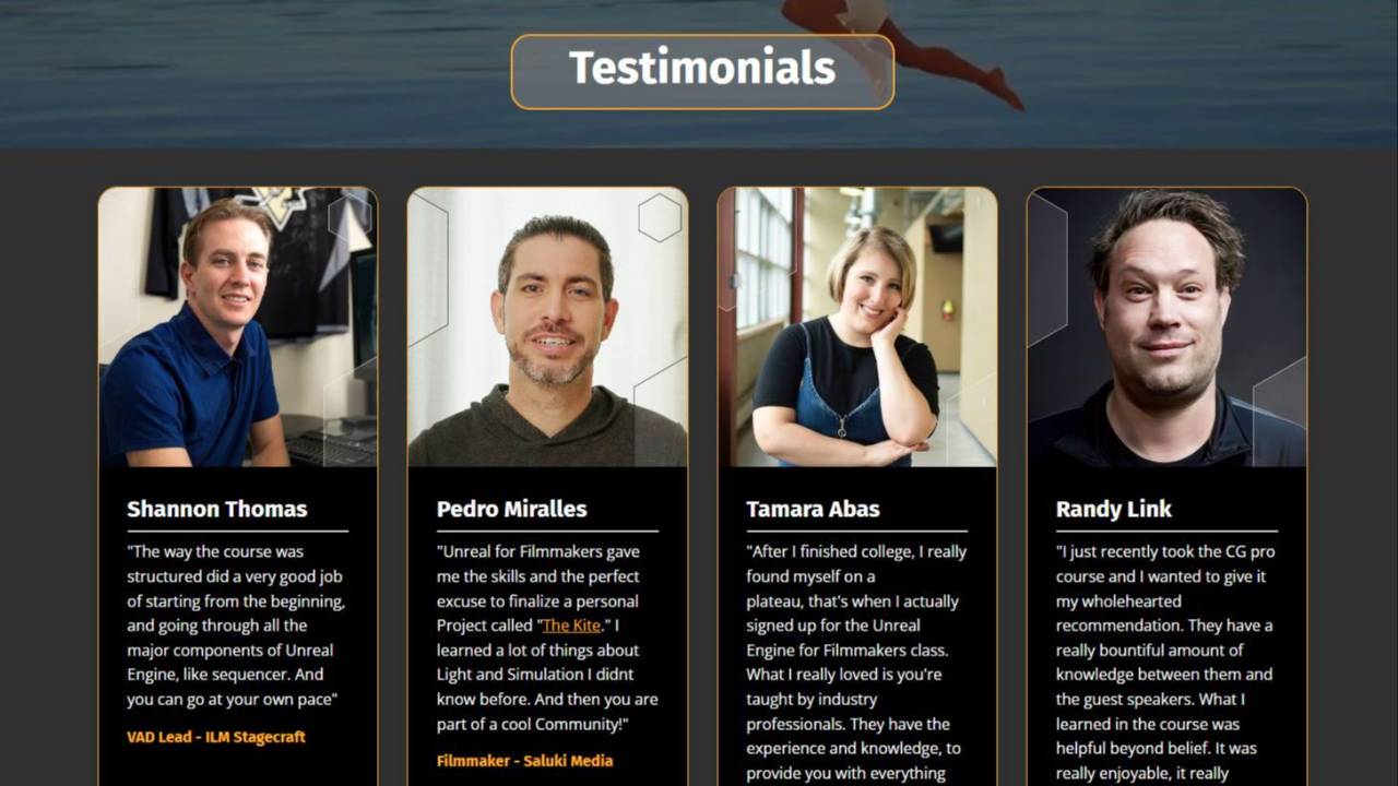 Course Testimonials Testimonials | Unreal Engine, Blender & Houdini Courses