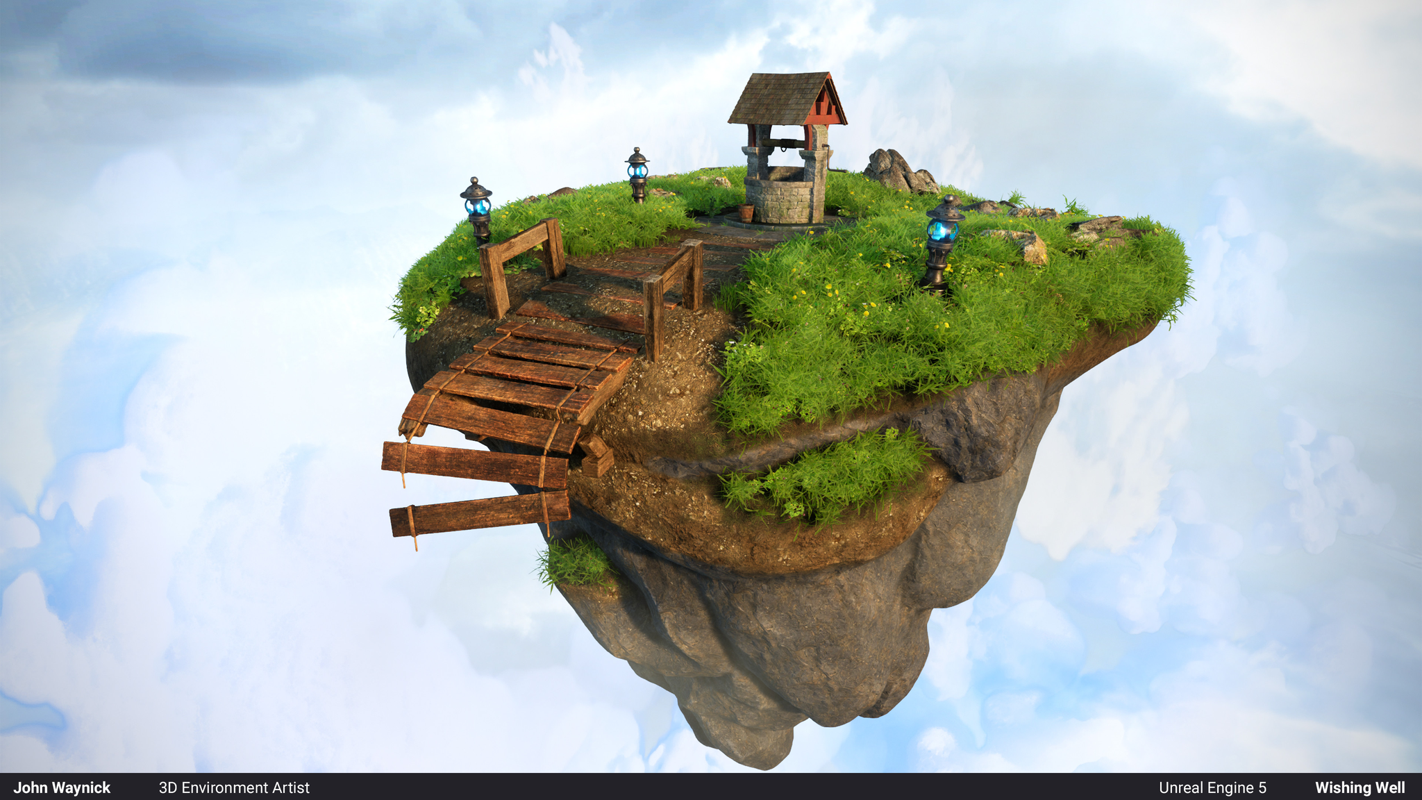 Floating Island Made For A Game Using Unreal Engine