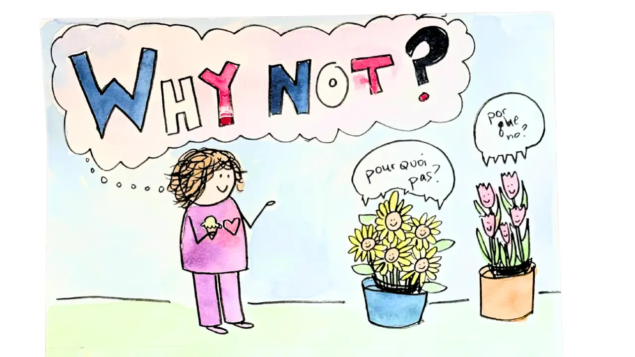 person eating ice cream saying "why not?"