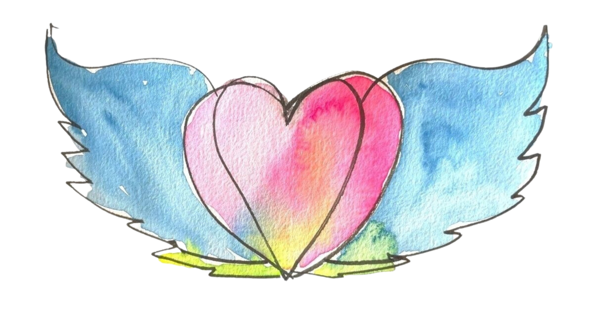 Lea’s watercolor drawing of a heart with wings