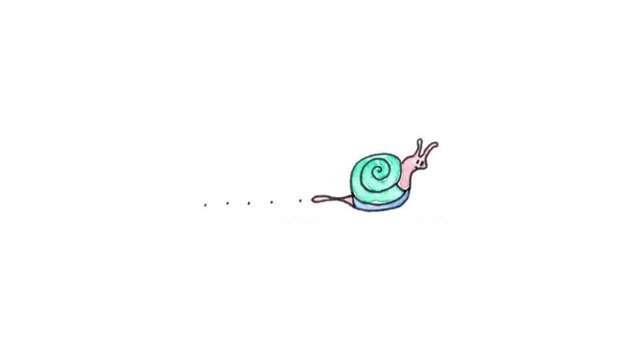 Hand-drawn snail illustration representing going at your own pace