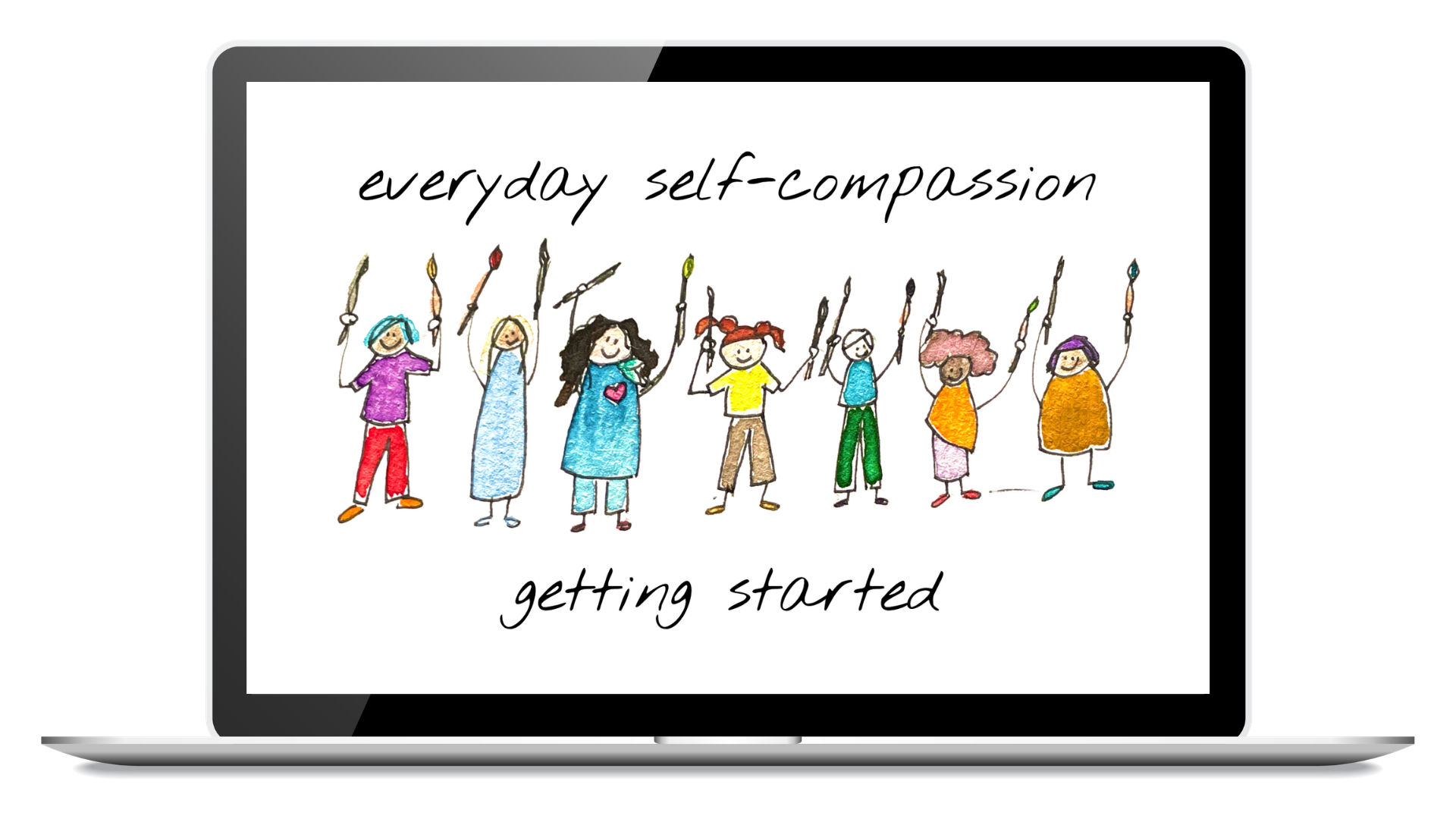 Everyday Self-Compassion Getting Started module shown on a laptop
