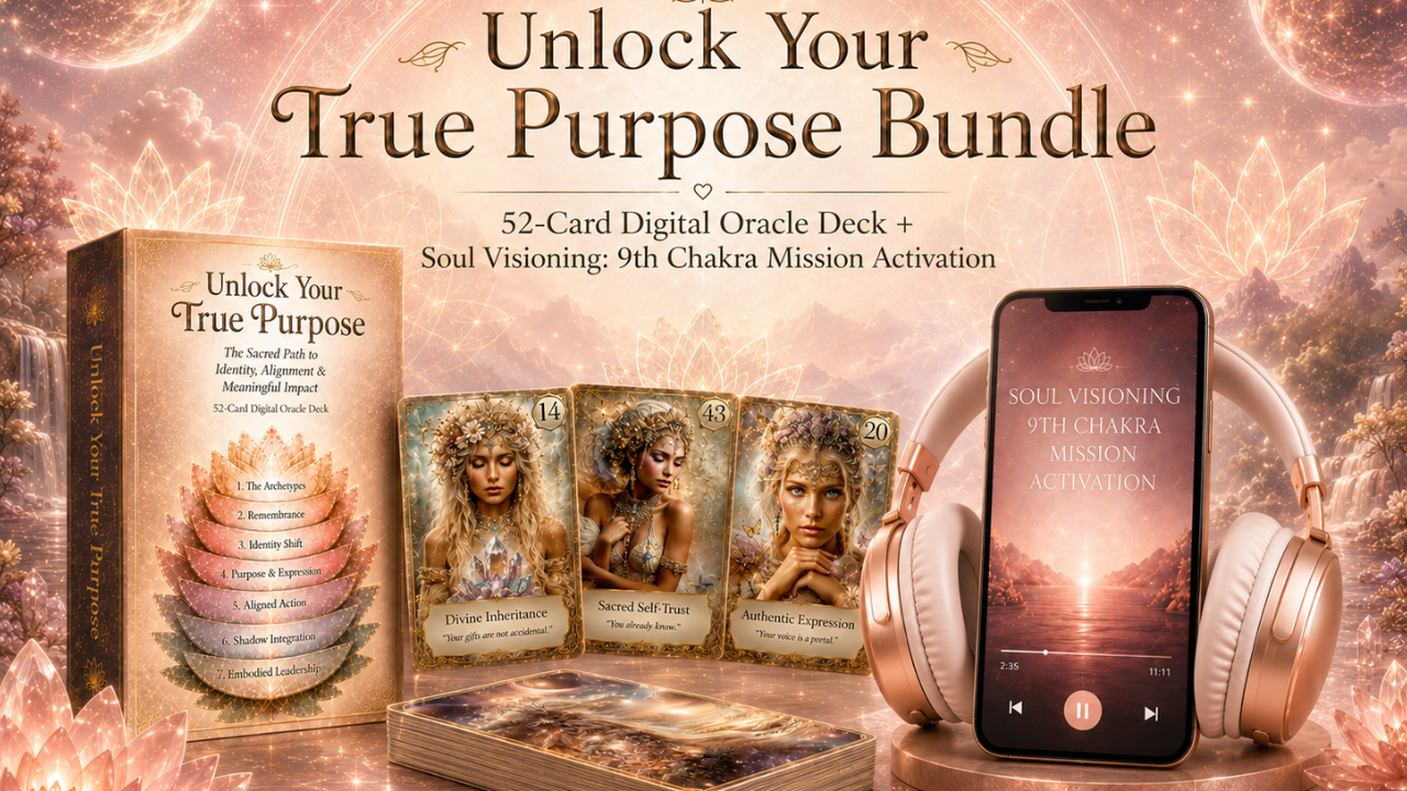 Soul Visioning Bundle: 9th Chakra Mission Activation and 52-Card Digital Oracle Deck
