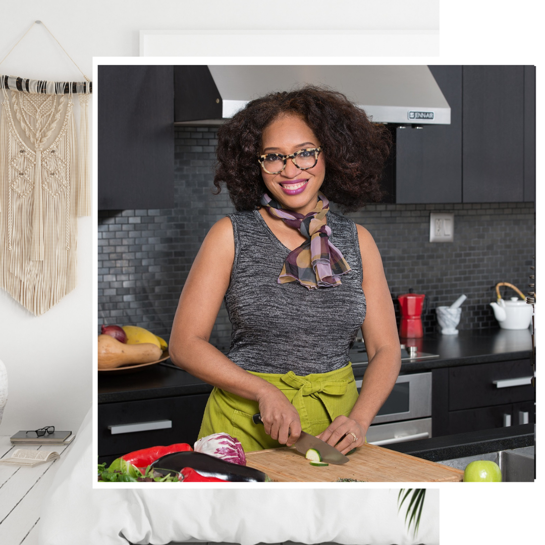 Chic menopausal woman in the kitchen 