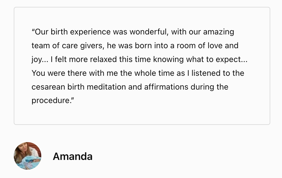 Amanda's review of the Positive Caesarean Birth Program Online Course