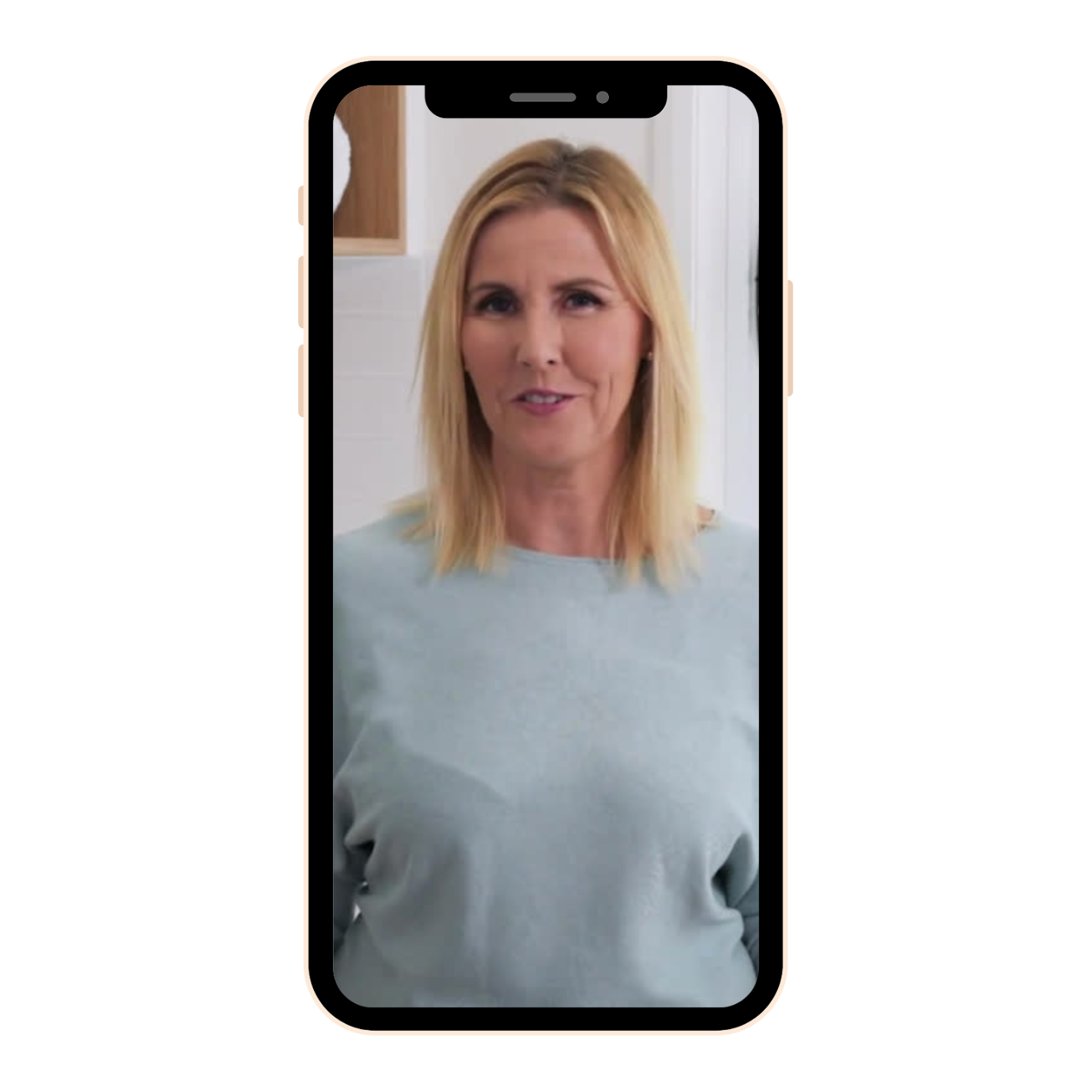 Melissa Spilsted from Hypnobirthing Australia™ and instructor of the Positive Birth Program displayed on an iPhone screen