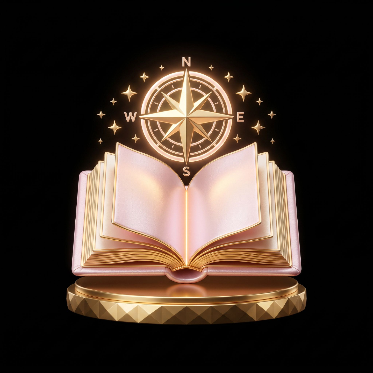 Open book with golden compass — Life Manual and Life Purpose Statement
