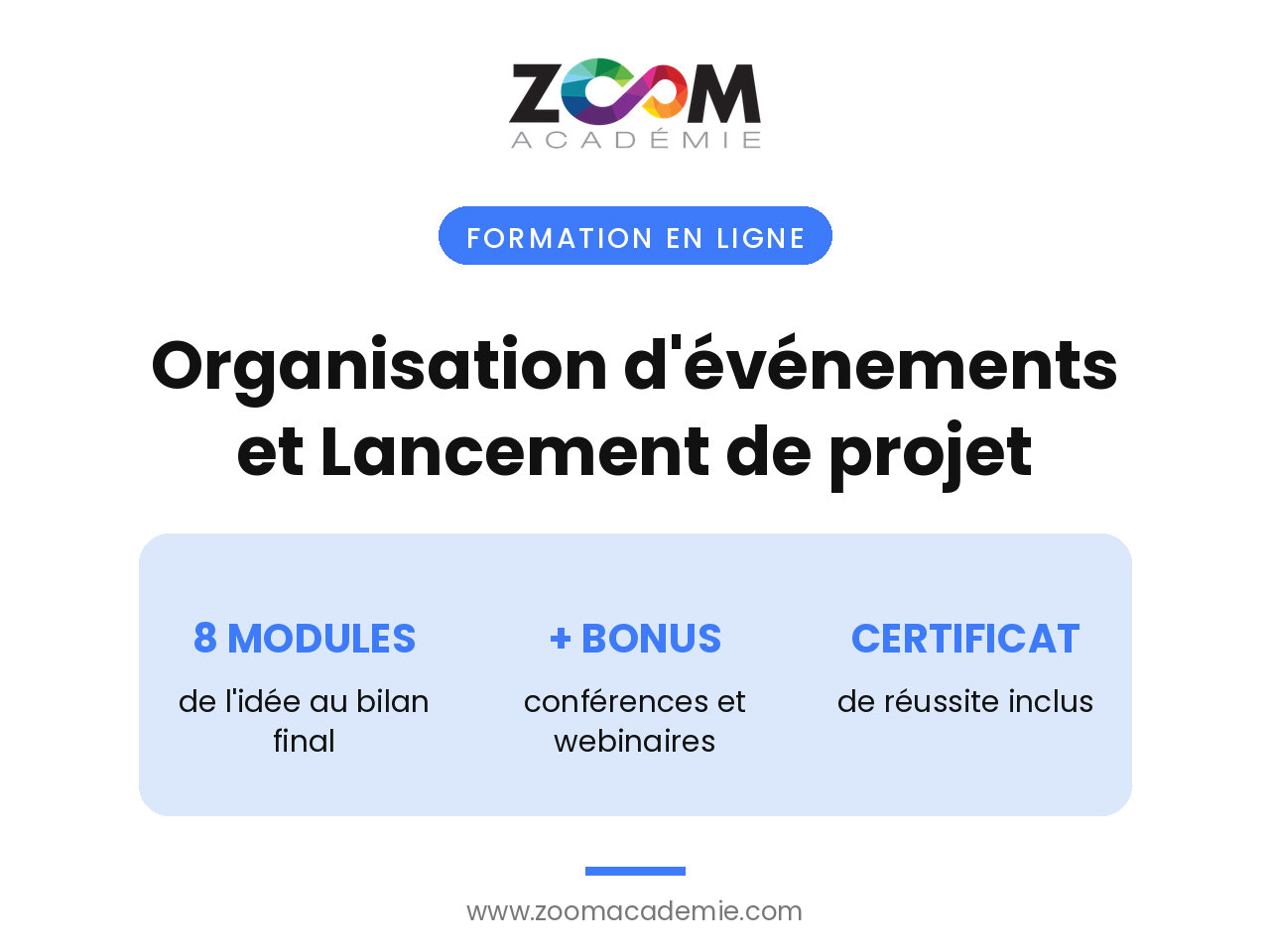Formation Organisation d'événements et lancement de projet