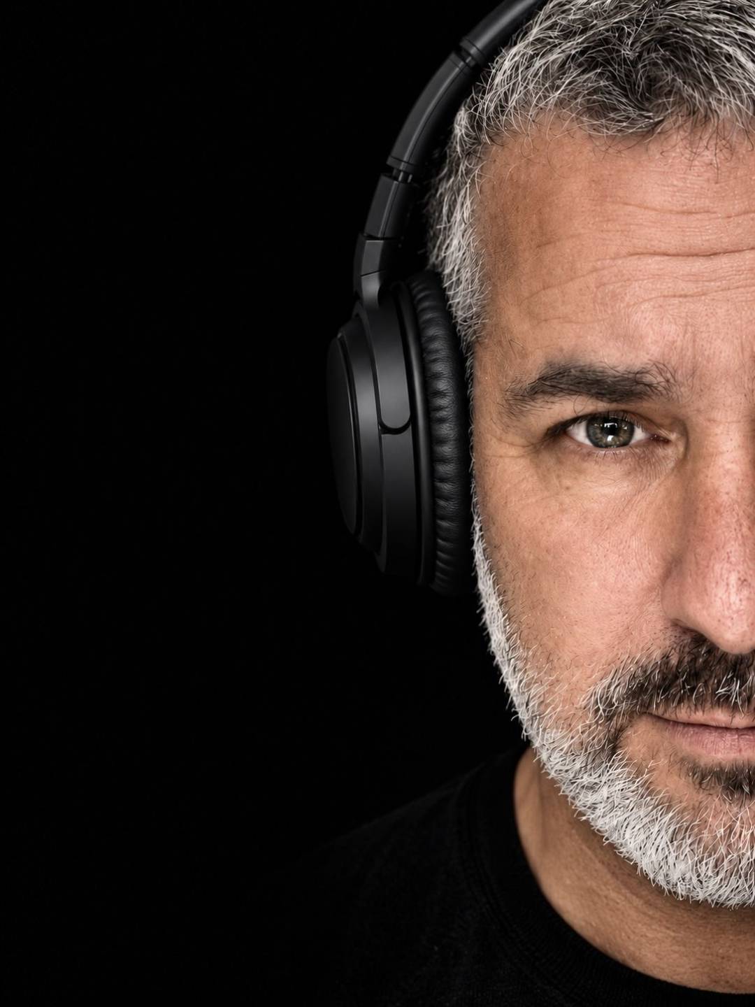 Miles Kessler wearing headphones
