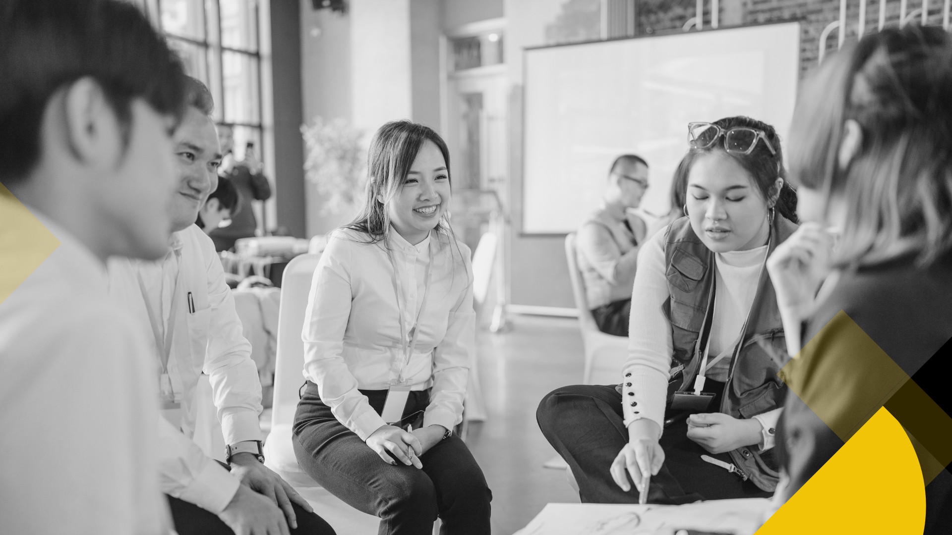 Live training session — real people mid-discussion