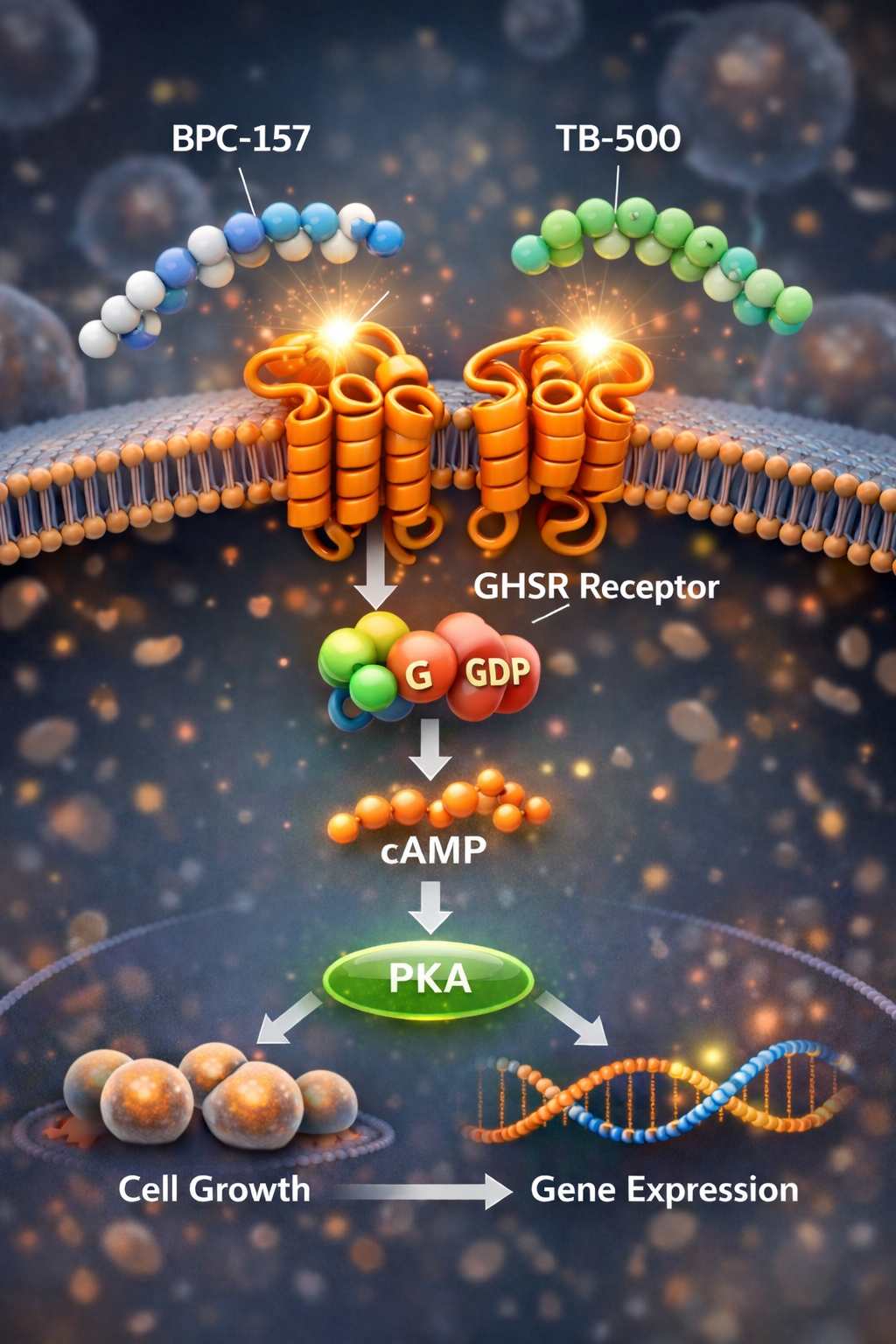 AI generated Photo:&nbsp; Peptide Interacting with Cell
